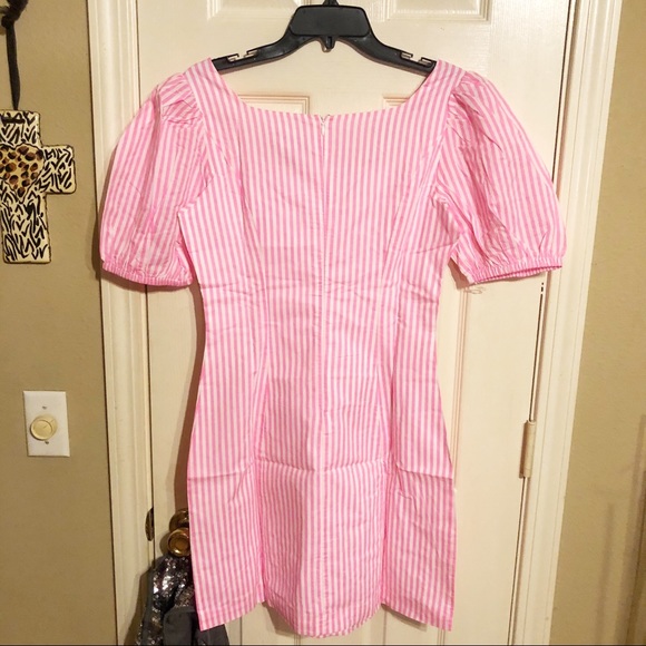 Neon Pink Striped dress - Picture 7 of 7